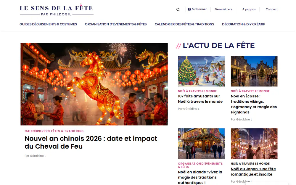 Aperçu du blog Le Sens de la fête