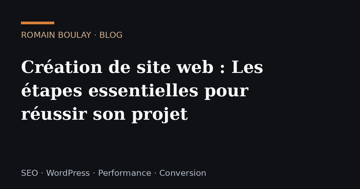 Création de site web : Les étapes essentielles pour réussir son projet